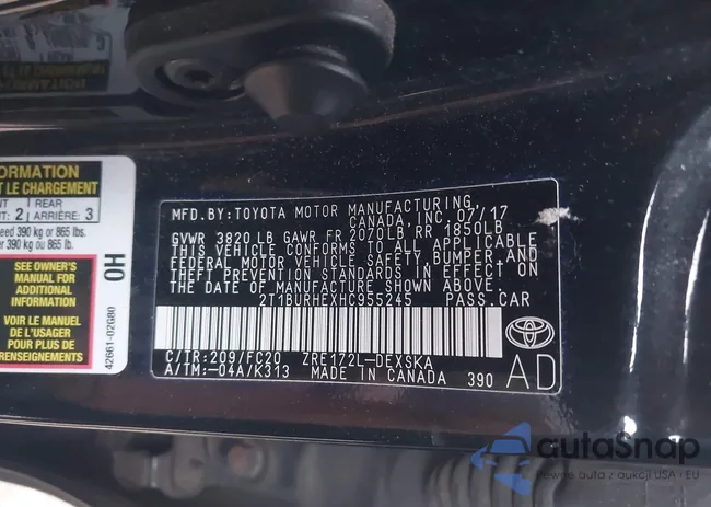 2T1BURHEXHC955245: 43926113