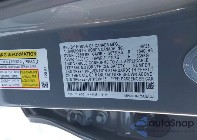 2HGFE2F58TH530115: 43926189