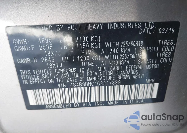 4S4BSBNC1G3317839: 43926267