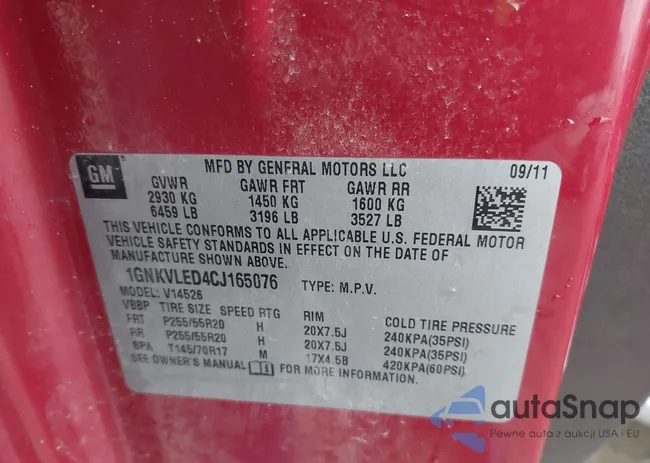 1GNKVLED4CJ165076: 43926290