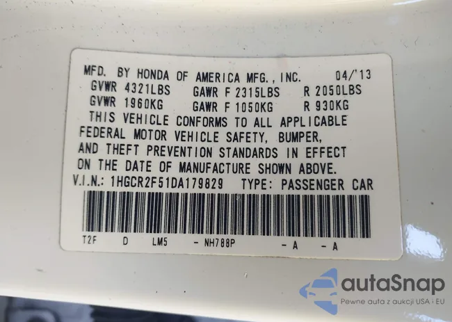 1HGCR2F51DA179829: 43926317