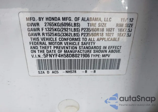 5FNYF4H58DB021906: 43925426