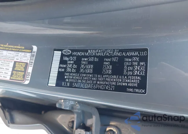 5NTJCDAE6PH074521: 43925512