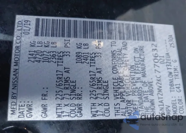 5N1AT2MV2KC770632: 43925521