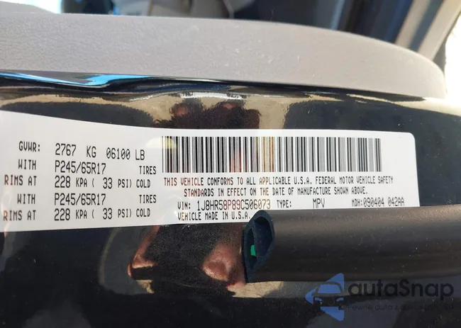 1J8HR58P89C506073: 43925570