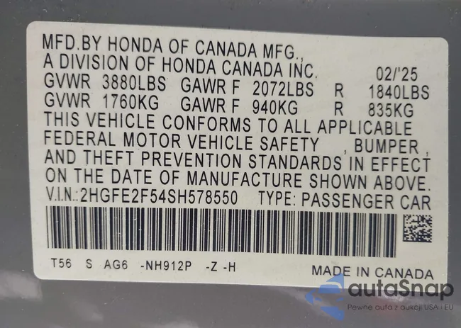 2HGFE2F54SH578550: 43925604