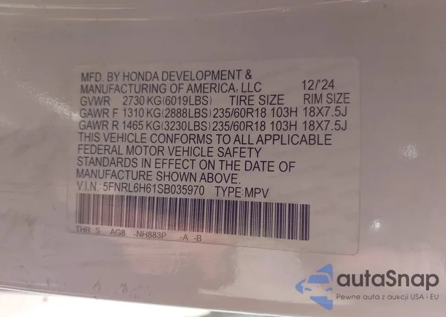 5FNRL6H61SB035970: 43925640