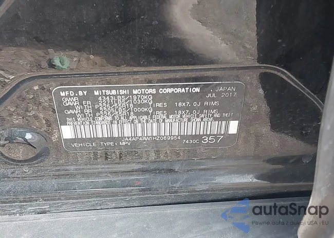 JA4AP4AW1HZ069954: 43925663