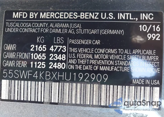 55SWF4KBXHU192909: 43926789