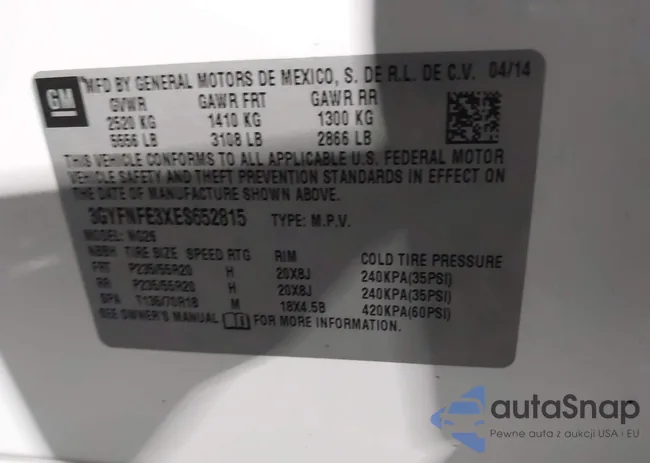 3GYFNFE3XES652815: 43926830