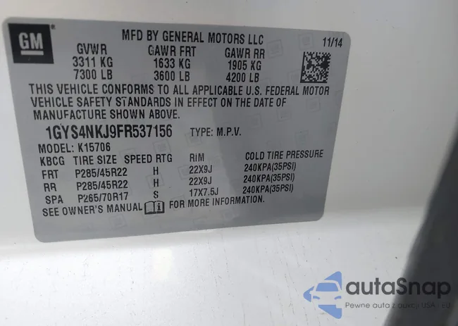 1GYS4NKJ9FR537156: 43926900