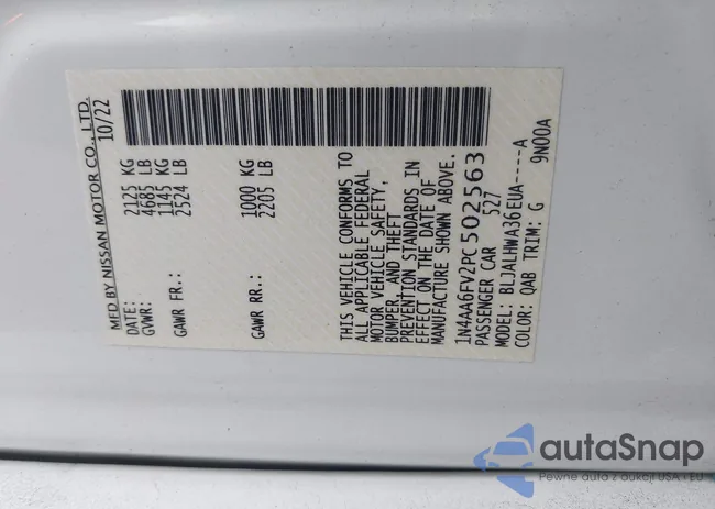 1N4AA6FV2PC502563: 43926986