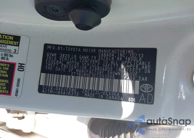 2T1BURHE3EC043066: 43927015