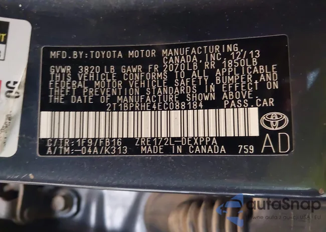 2T1BPRHE4EC088184: 43927056