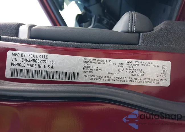 1C4RJHBG6SC311186: 43927075