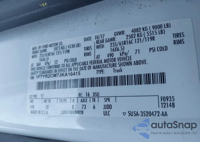 1FTYR2CM7JKA16415: 43927191