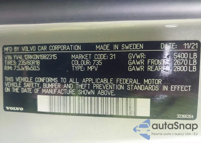 YV4L12RK0N1982315: 43927260