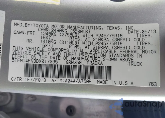 5TFMU4FN3DX017095: 43927288