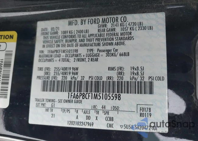 1FA6P8CF1M5105598: 43927289