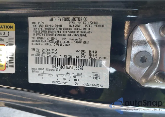 1FA6P8CF1M5105598: 43927289