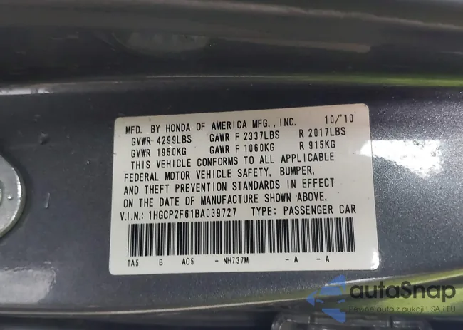 1HGCP2F61BA039727: 43927329