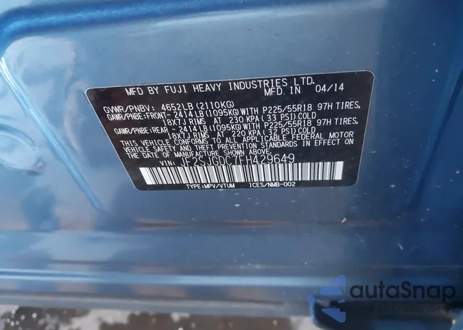 JF2SJGDC7FH429649: 43926535