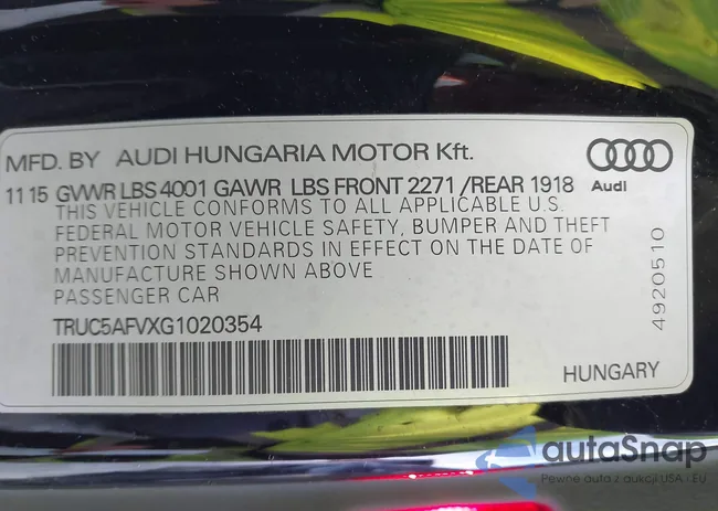 TRUC5AFVXG1020354: 43927776