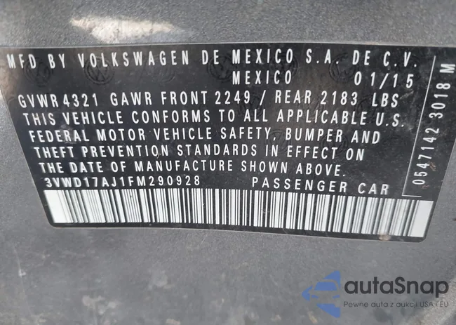 3VWD17AJ1FM290928: 43927814