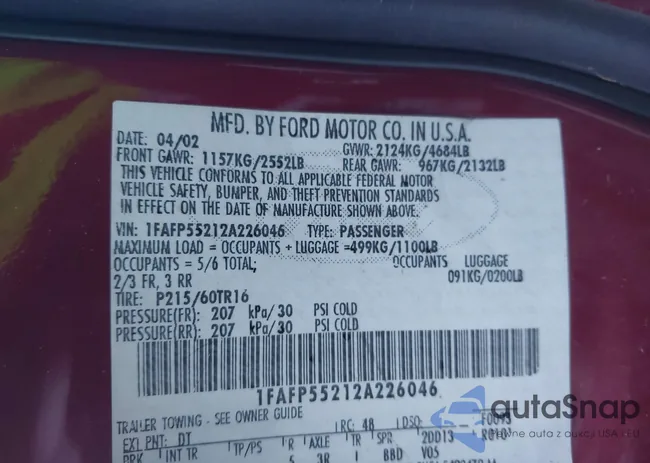 1FAFP55212A226046: 43927854