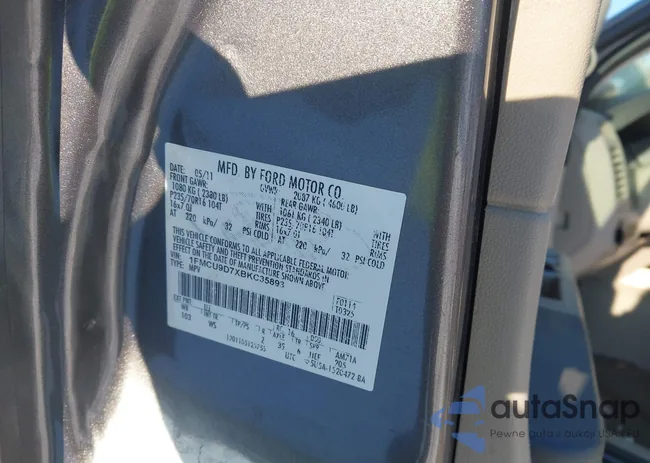 1FMCU9D7XBKC35893: 43927889