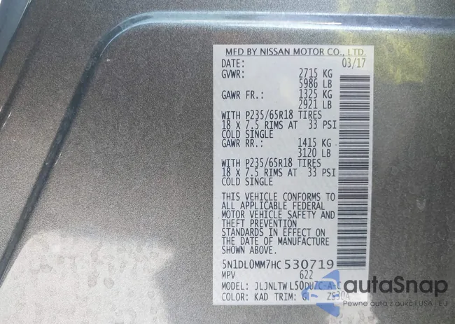 5N1DL0MM7HC530719: 43927975