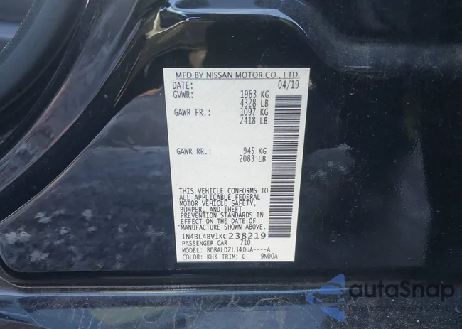 1N4BL4BV1KC238219: 43928064