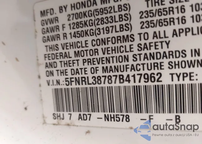 5FNRL38787B417962: 43928070