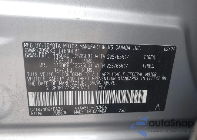 2T3P1RFV7RW440731: 43928208