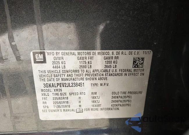 3GKALPEV2JL238451: 43928363