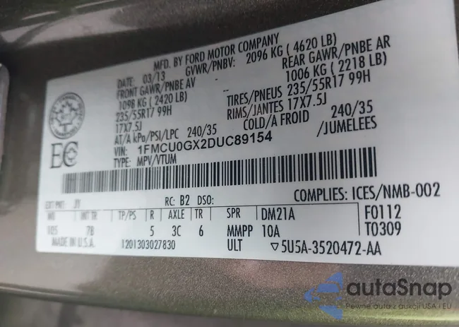 1FMCU0GX2DUC89154: 43927496