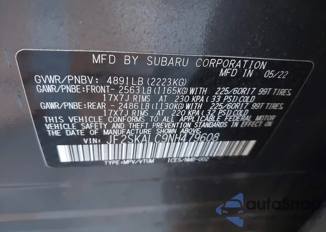 JF2SKALC9NH479608: 43927589