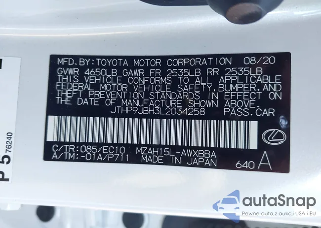 JTHP9JBH3L2034258: 43927749