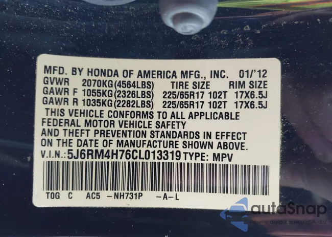 5J6RM4H76CL013319: 43927751