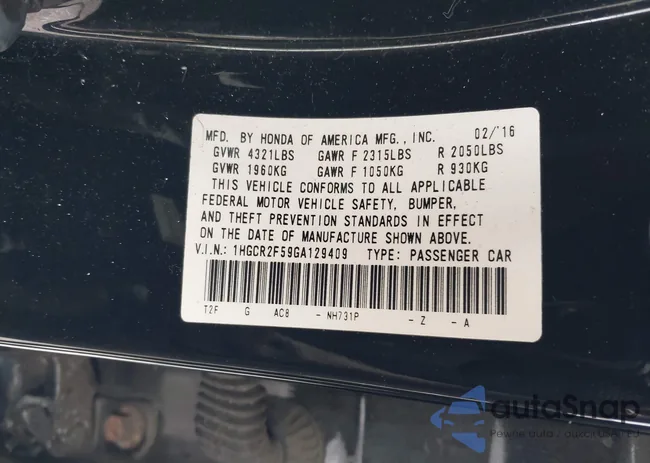 1HGCR2F59GA129409: 43927764