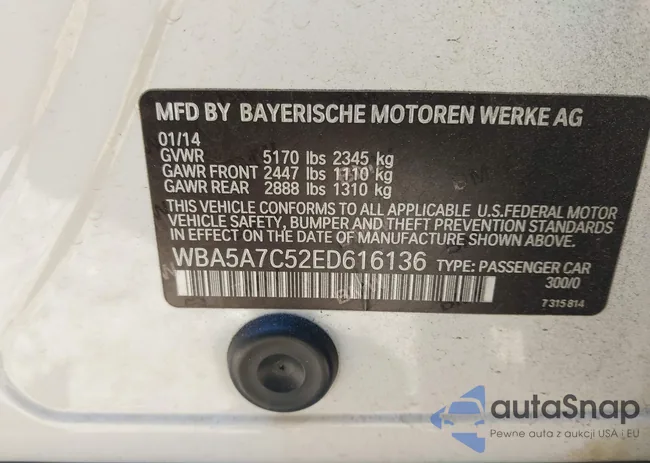 WBA5A7C52ED616136: 43928845