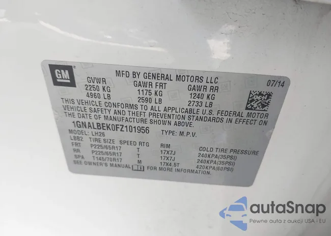 1GNALBEK0FZ101956: 43928974