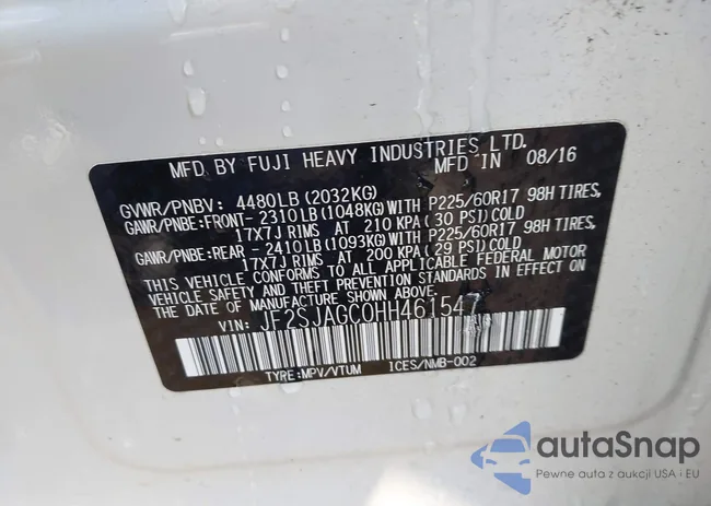 JF2SJAGC0HH461547: 43929031