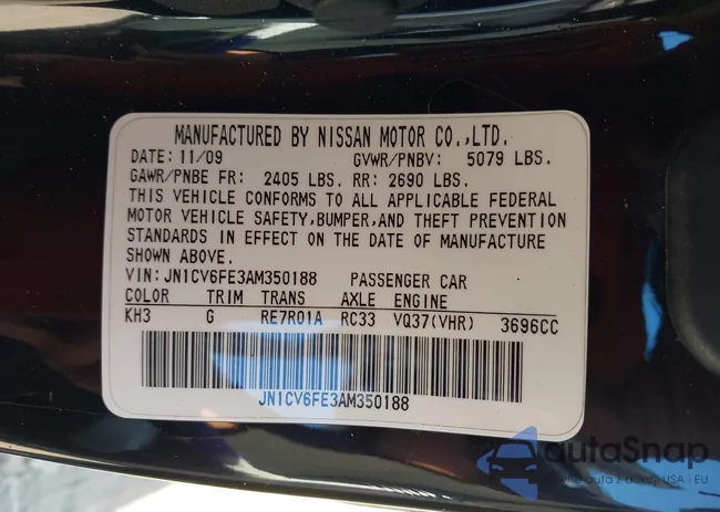 JN1CV6FE3AM350188: 43929067