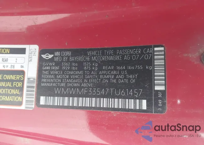 WMWMF33547TU61457: 43928474