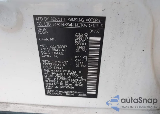 KNMAT2MT8JP585138: 43928577