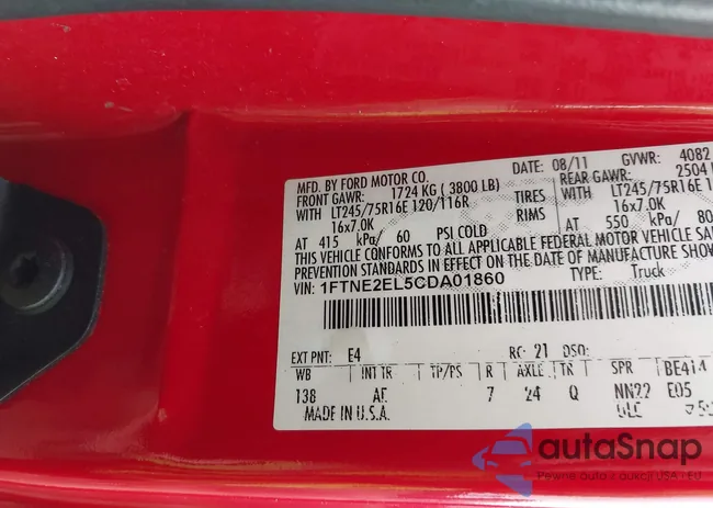 1FTNE2EL5CDA01860: 43928668