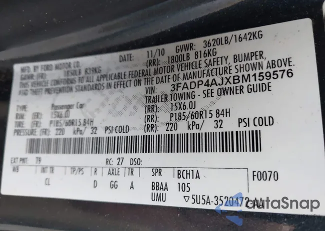 3FADP4AJXBM159576: 43929775