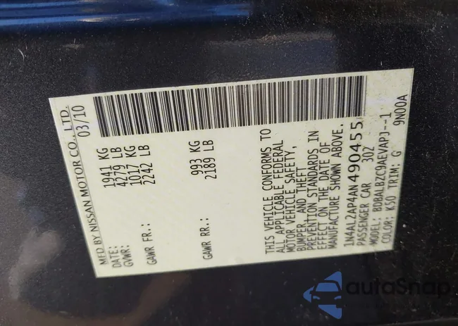 1N4AL2AP4AN490455: 43929826