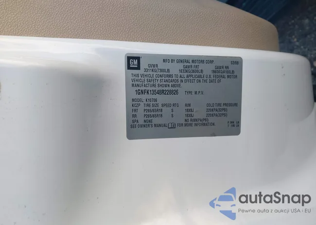 1GNFK13548R228826: 43929837